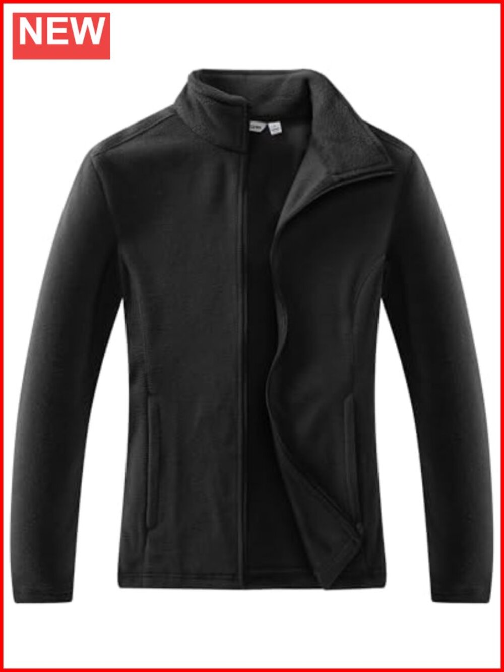 Women's Lightweight Polar Fleece Jacket Full Zip Stand Collar 4 Pockets